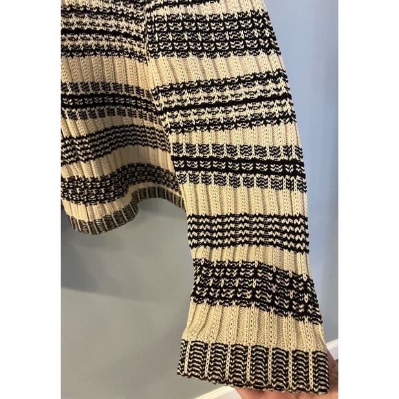 Jones New York Womens Full Zip Sweater Brown/Black Striped Size L - Picture 6 of 7